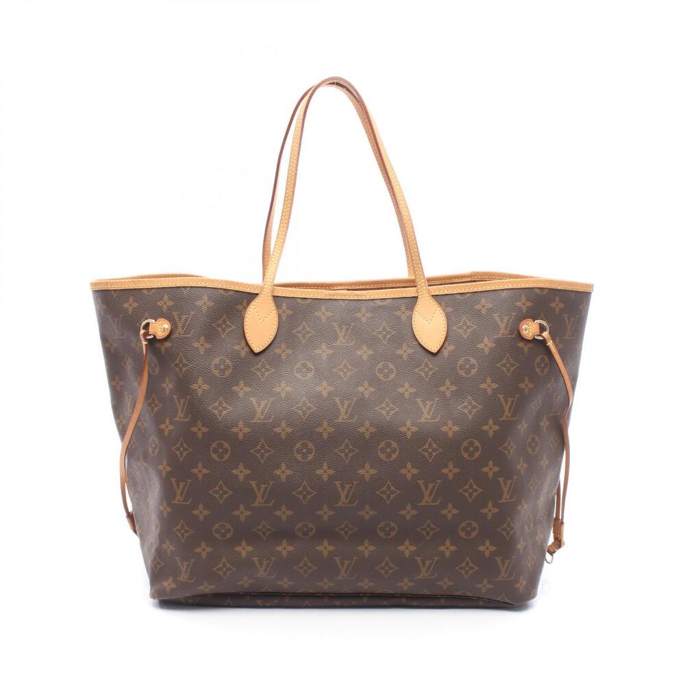 Louis Vuitton Neverfull Tote Bag Canvas Leather Monogram Brown